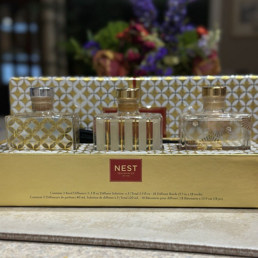 Nest New York Festive Petite Diffuser Trio Set Holiday Scents